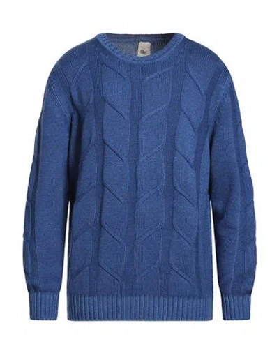 H953 Man Sweater Blue Size 44 Merino Wool