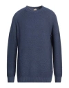 H953 Man Sweater Blue Size 48 Merino Wool