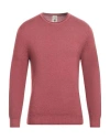 H953 Man Sweater Brick Red Size 38 Merino Wool
