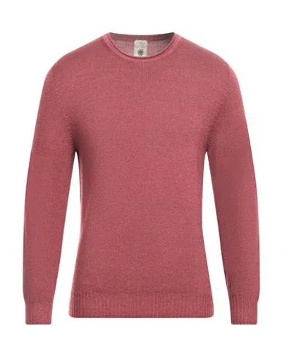 H953 Man Sweater Brick Red Size 38 Merino Wool In Pink