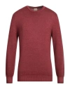H953 Man Sweater Brick Red Size 46 Merino Wool In Red