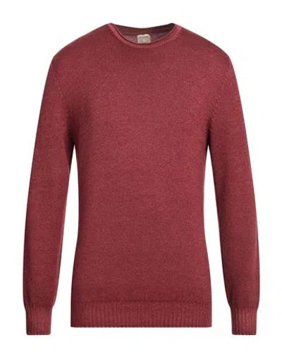 H953 Man Sweater Brick Red Size 46 Merino Wool