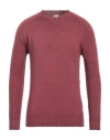 H953 Man Sweater Brick Red Size 38 Merino Wool