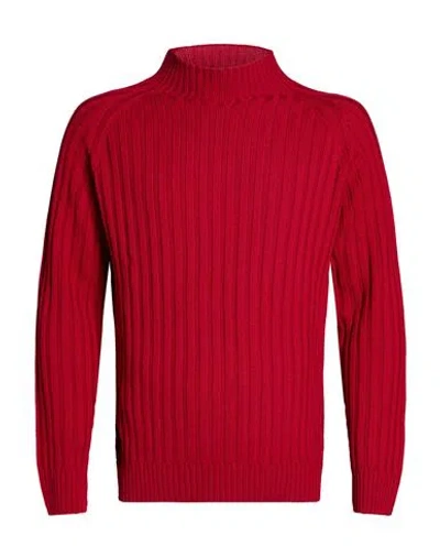 H953 Man Sweater Brick Size 42 Merino Wool In Red