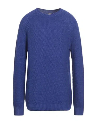 H953 Man Sweater Bright Blue Size 42 Merino Wool