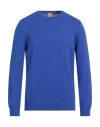 H953 Man Sweater Bright Blue Size 46 Merino Wool