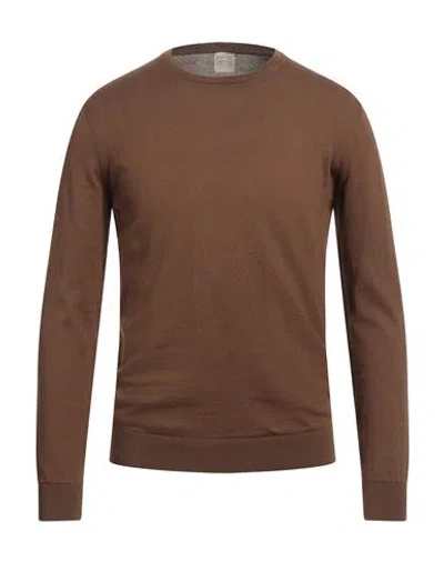 H953 Man Sweater Brown Size 40 Cotton
