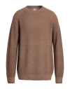 H953 Man Sweater Brown Size 46 Merino Wool