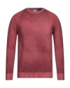 H953 Man Sweater Burgundy Size 40 Merino Wool In Red