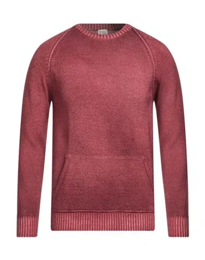 H953 Man Sweater Burgundy Size 40 Merino Wool In Red