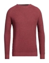 H953 Man Sweater Burgundy Size 44 Merino Wool In Red
