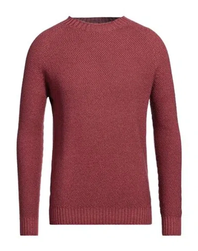 H953 Man Sweater Burgundy Size 44 Merino Wool In Red