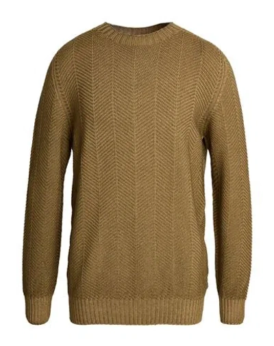 H953 Man Sweater Camel Size 36 Merino Wool In Beige