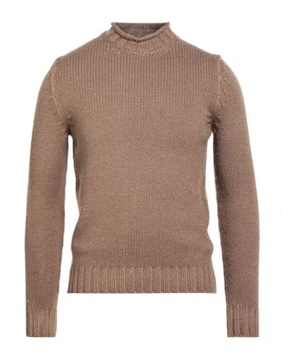 H953 MAN SWEATER CAMEL SIZE 42 MERINO WOOL