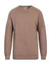 H953 Man Sweater Camel Size 44 Merino Wool In Beige