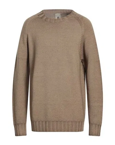 H953 Man Sweater Camel Size 46 Merino Wool In Nude