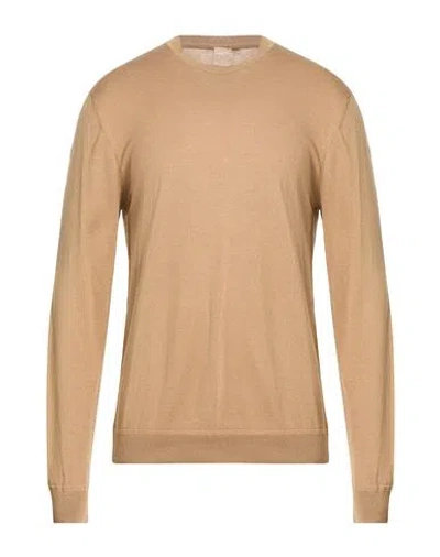 H953 Man Sweater Camel Size 46 Silk, Cotton In Sand