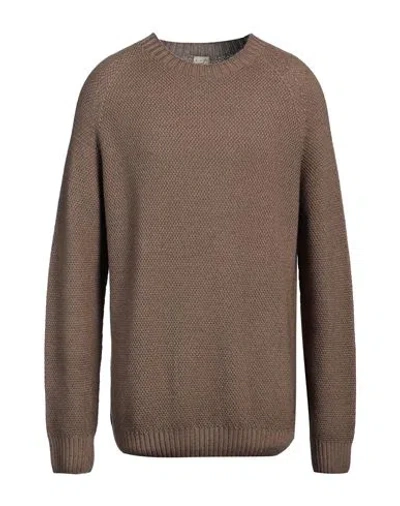 H953 Man Sweater Camel Size 48 Merino Wool In Beige