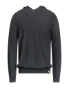 H953 Man Sweater Charcoal Size 42 Merino Wool In Black