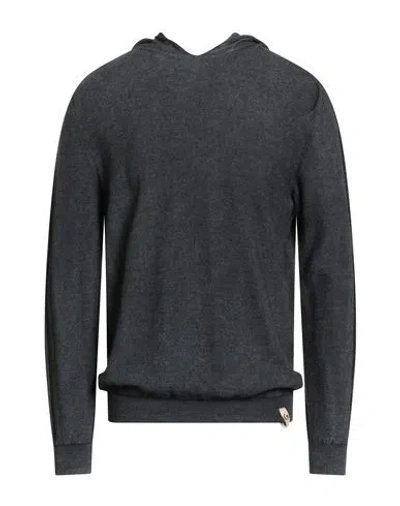 H953 Man Sweater Charcoal Size 42 Merino Wool In Black