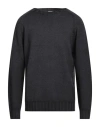 H953 Man Sweater Charcoal Size 46 Merino Wool In Black