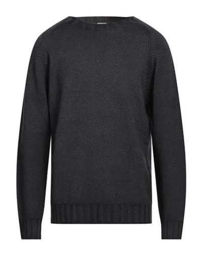 H953 Man Sweater Charcoal Size 46 Merino Wool In Black