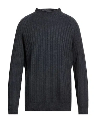 H953 Man Sweater Charcoal Size 48 Merino Wool In Black