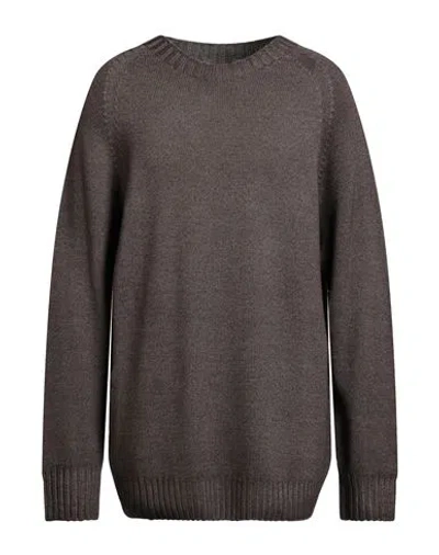 H953 Man Sweater Chocolate Brown Size 44 Merino Wool In Multi