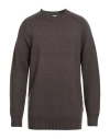 H953 Man Sweater Chocolate Brown Size 46 Merino Wool In Gray