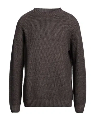 H953 Man Sweater Cocoa Size 44 Merino Wool