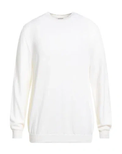 H953 Man Sweater Cream Size 44 Merino Wool In White