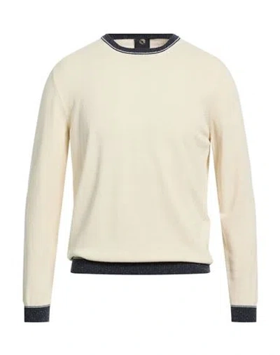 H953 Man Sweater Cream Size 44 Silk In Neutral