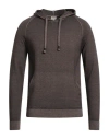 H953 Man Sweater Dark Brown Size 38 Merino Wool