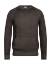 H953 Man Sweater Dark Brown Size 38 Merino Wool In Brown