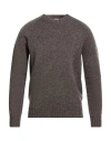 H953 Man Sweater Dark Brown Size 40 Super 130s Wool, Cashmere In Gray