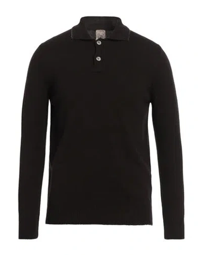 H953 Man Sweater Dark Brown Size 42 Merino Wool