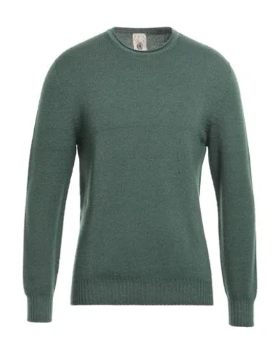 H953 Man Sweater Dark Green Size 38 Merino Wool In Green