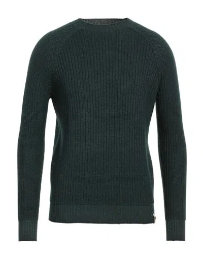 H953 Man Sweater Dark Green Size 38 Wool In Black