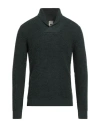 H953 Man Sweater Dark Green Size 44 Merino Wool In Black