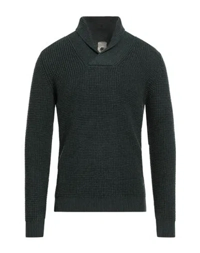 H953 Man Sweater Dark Green Size 44 Merino Wool In Black