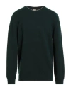 H953 Man Sweater Dark Green Size 46 Merino Wool In Green