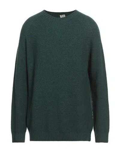 H953 Man Sweater Dark Green Size 48 Merino Wool