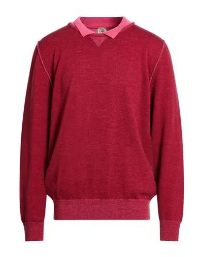 H953 Man Sweater Garnet Size 46 Merino Wool In Brown