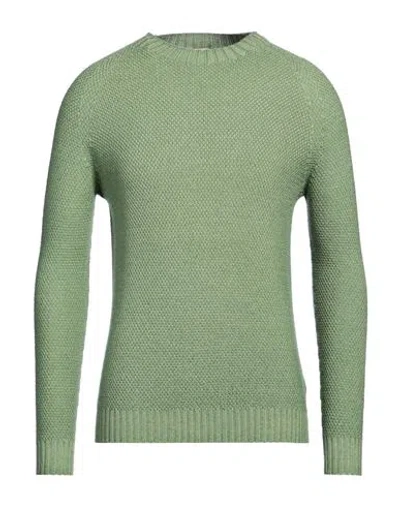 H953 Man Sweater Green Size 36 Merino Wool