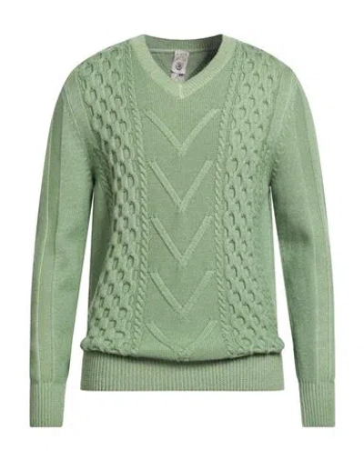 H953 Man Sweater Green Size 40 Merino Wool