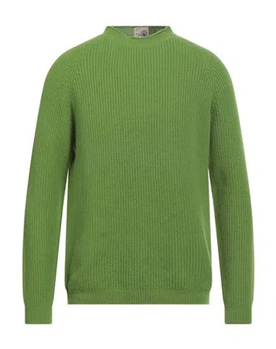H953 Man Sweater Green Size 40 Merino Wool In Green
