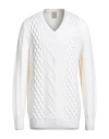 H953 Man Sweater Ivory Size 40 Merino Wool In White