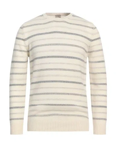 H953 Man Sweater Ivory Size 42 Merino Wool In White