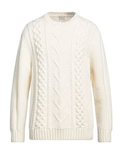 H953 Man Sweater Ivory Size 44 Merino Wool In White