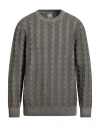 H953 Man Sweater Khaki Size 44 Merino Wool In Gray